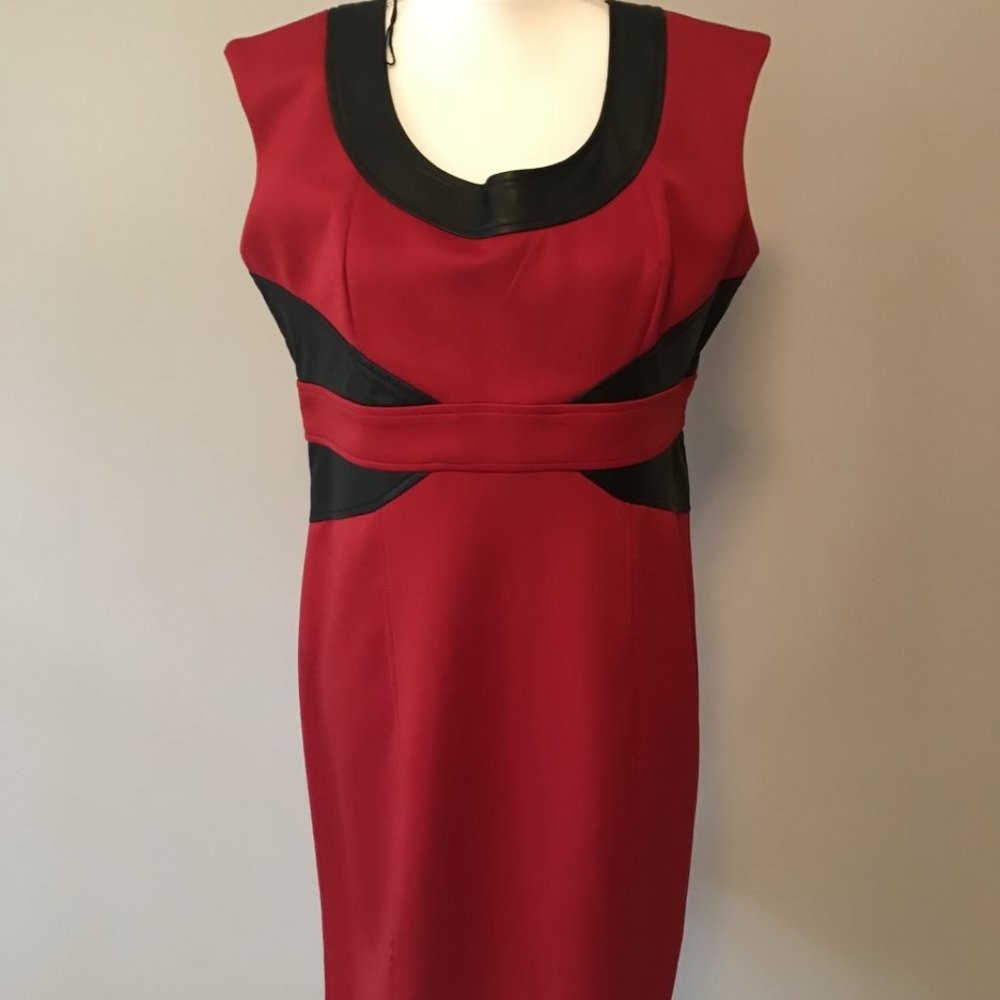 Ronnie Nicole Red with black  block style dress